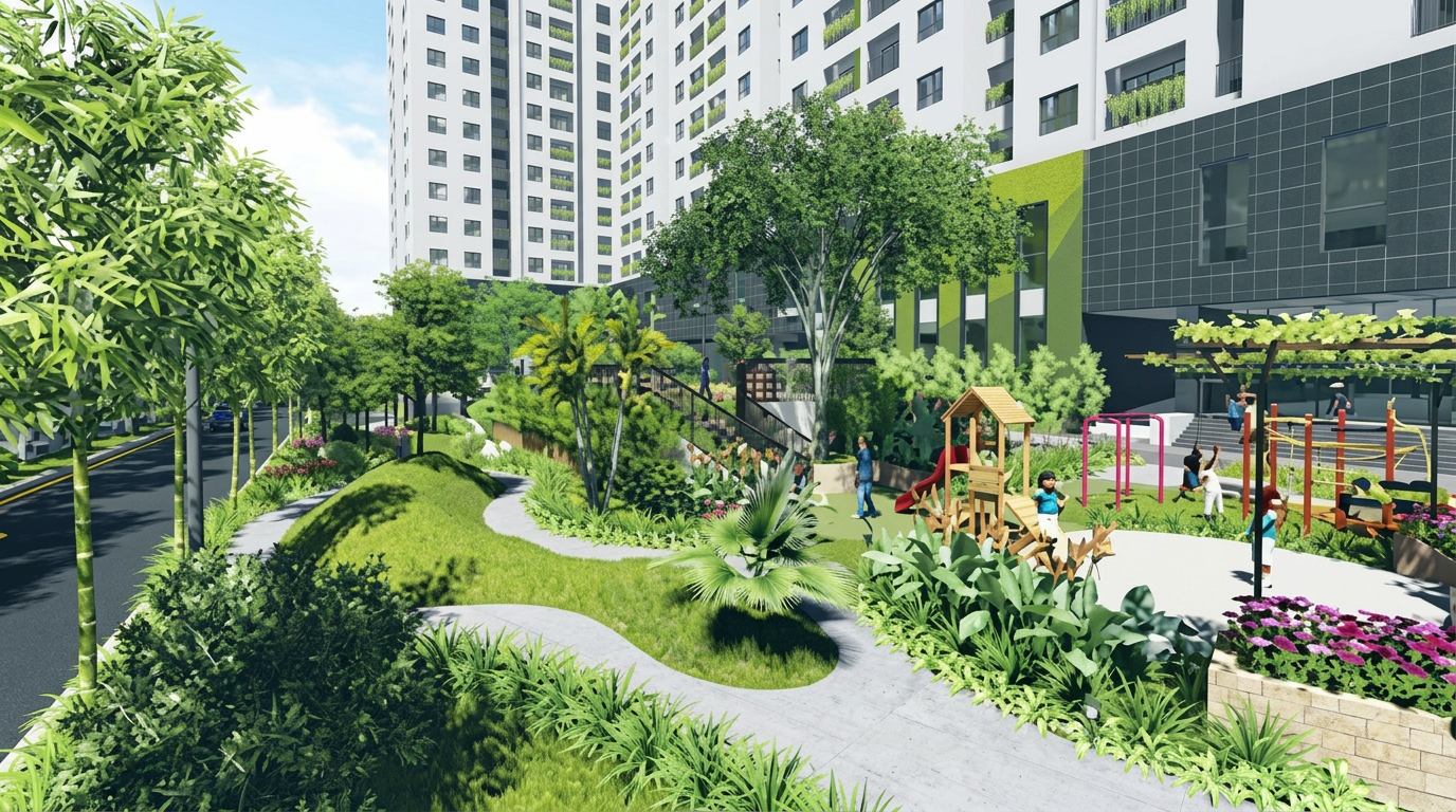 Cảnh quan nội khu khu căn hộ